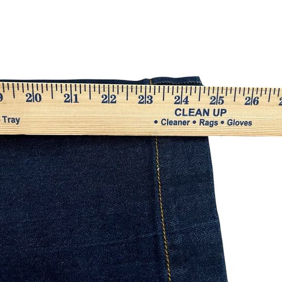 Universal Thread Denim Jumpsuit 8 Wide Leg Cropped Dark Wash Blue Button Down - Picture 8 of 8